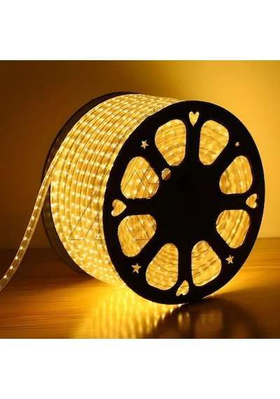 20 Metre Günışığı Silikonlu Hortum Şerit Led Işık Fişli 3 Çipli