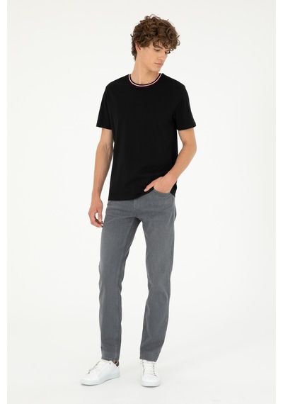 U.S. Polo Assn. Erkek Regular Fit Bisiklet Yaka Siyah Tişört 50294289-VR046