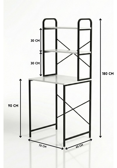 Çamaşır Makinesi Dolabı 2 Katlı Geniş Depolama Raf Ünitesi Metal Banyo Organizer Standı 293 Siyah Çok Renkli