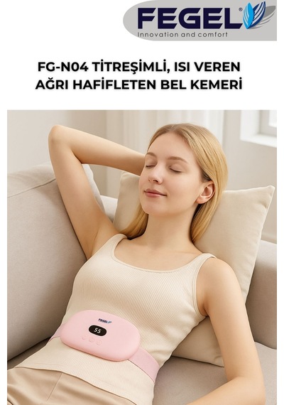 FG-N04 Akıllı Isıtmalı ve Titreşimli Bel - Karın Masaj Kemeri - Pembe