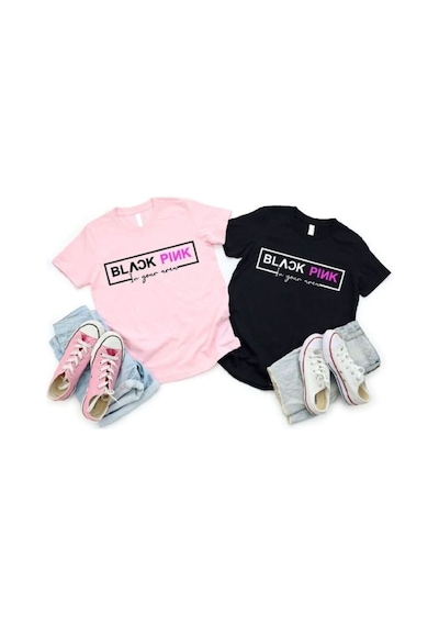 Stil-x Black Pınk Baskılı 2' Li Takım Kız Çocuk Tshirt, %100 Pamuklu Soft Kumaş Çok Renkli-6 Stil-x Black Pınk Baskılı 2' Li Takım Kız Çocuk Tshirt, %100 Pamuklu Soft Kumaş Çok Renkli-6
