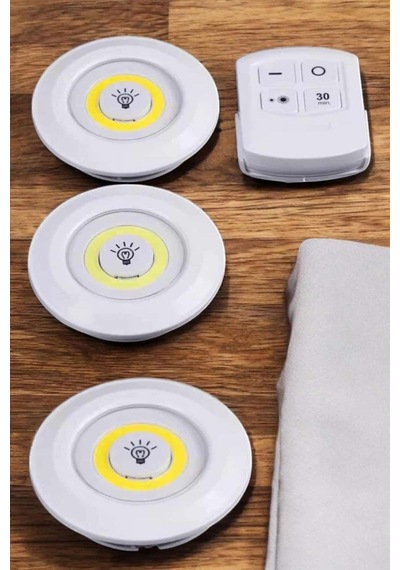 Uzaktan Kumandalı 3'lü Led Lamba Beyaz Işık Seti Diğer