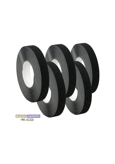 5 Adet Merdiven Ve Zemin Kaydırmaz Kaymaz Bant 25 Mm X25 Mt Siyah Bant Marketim