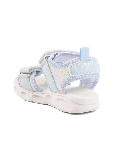 Mavi Cırtlı Işıklı Kız Bebek Sandalet 018129 B Mavi