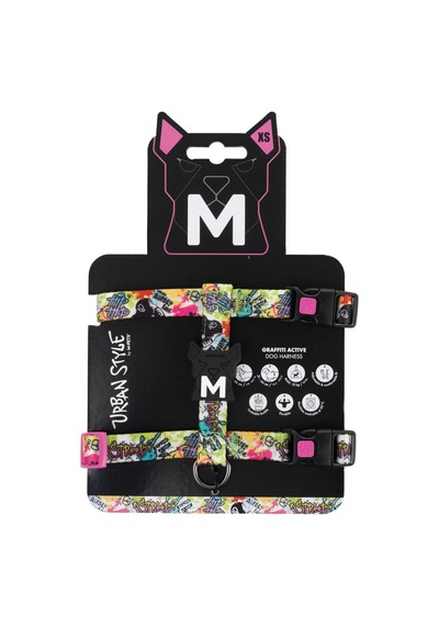 Urban Style Graffiti Active Köpek Göğüs Tasması Xs Çok Renkli