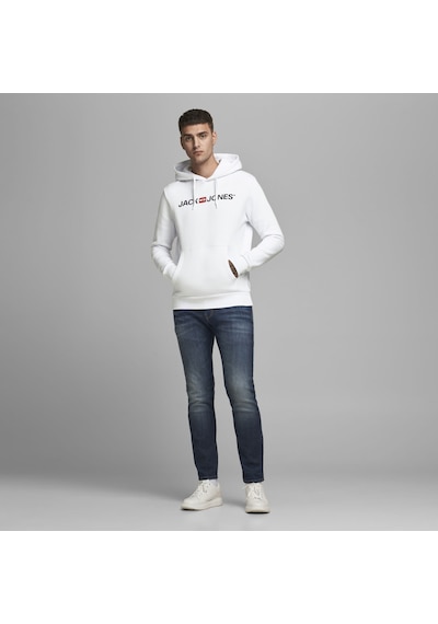 Jack & Jones Kapüşonlu Logolu Sweatshirt- Corplogo 12137054 White Beyaz Jack & Jones Kapüşonlu Logolu Sweatshirt- Corplogo 12137054 White Beyaz