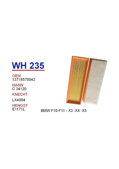 Bmw F10 X3 F25 X5 F15 F85 Hava Filtresi 13718570043