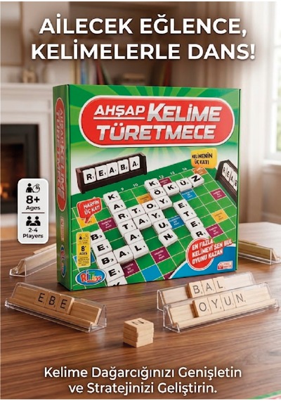 Kelime Türetme Oyunu Ahşap Eğitici Oyun