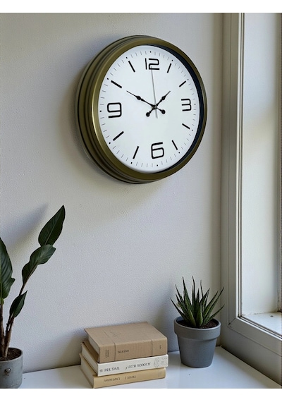 Modern Tasarım Eskitme 40 Cm Metal Duvar Saati Çok Renkli