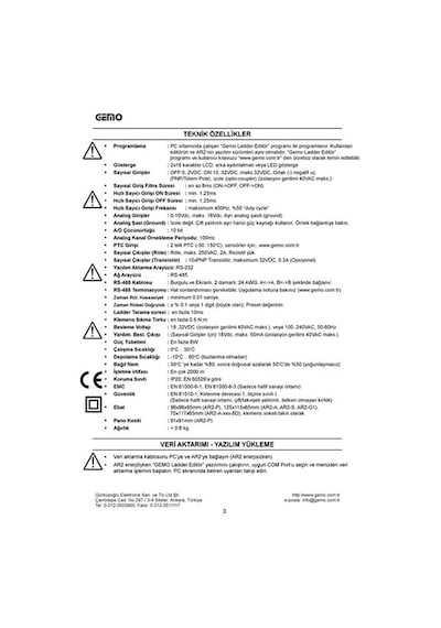 Gemo Ar2-A-8D Akıllı Röle /Plc(Ar2-A-230Vac-8D ,Ar2-A-24Vdc-8D)