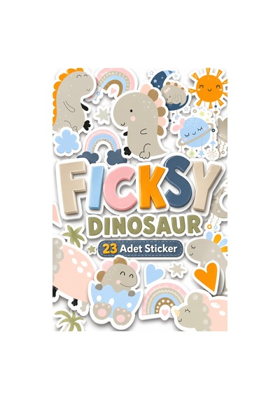 Sevimli Dinozor Sticker Seti - 23 Adet Etiket Çıkartma Diğer
