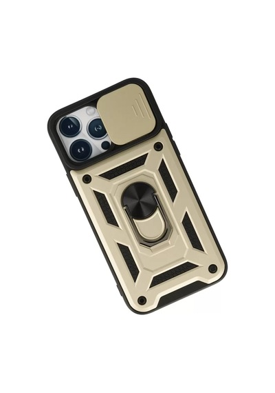 Newface Apple İphone 13 Pro Max Kılıf Pars Lens Yüzüklü Silikon - Gold Altın