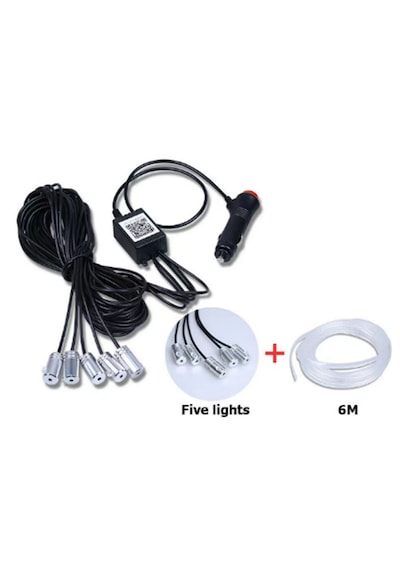 Araç İçi Atmosfer Ambiyans Led Neon Ip Led Rgb App Kontrollü 5 Parça 0