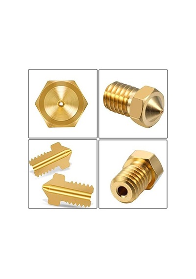 Koodmax 3d Yazıcı Extruder M6 1.75mm / 0.6mm V5 - V6 Pirinç Nozzle Baskı Kafası