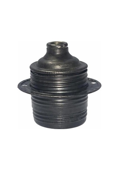 Şahnet E27 Metal Dişli Siyah Duy - Porselen İç Yapılı Vintage Lamba Duyu
