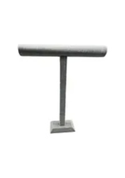 Yerli Üretim Süet Kaplama Gri Renk Uzun 48/41 Cm Kolye -tesbih Sergileme Standı Çok Renkli