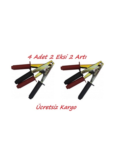 Akü Takviye Kablo Maşası Oto Takviye Maşa 2 Kırmızı 2 Siyah Set