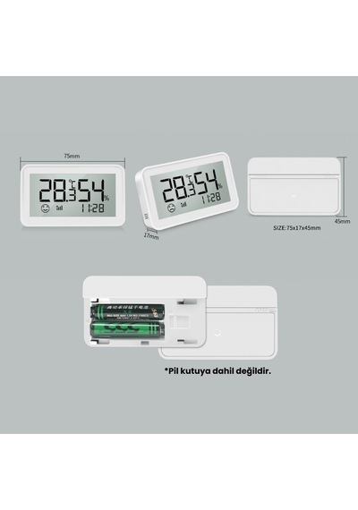 Tuya Zigbee Lcd Ekranlı Sıcaklık Ve Nem Sensörü Tuya, Smart Life, Home Assistant, Zigbee2mqtt Standart