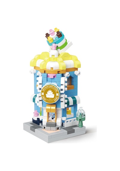 286 Parça Pasta Cafe Dükkanı Yapı Seti Mini Bricks Birleştirilebilir Oyuncak 6+ Yaş