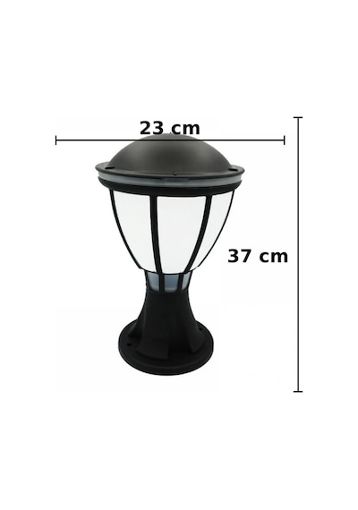 Zita Bahçe Aydınlatma Kupa Set Üstü Armatür Siyah 37 CM E-27 Duylu