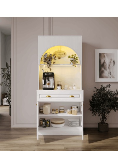 Guneystore Armoni Gold Mini Kahve Köşesi Komple Mdf Beyaz