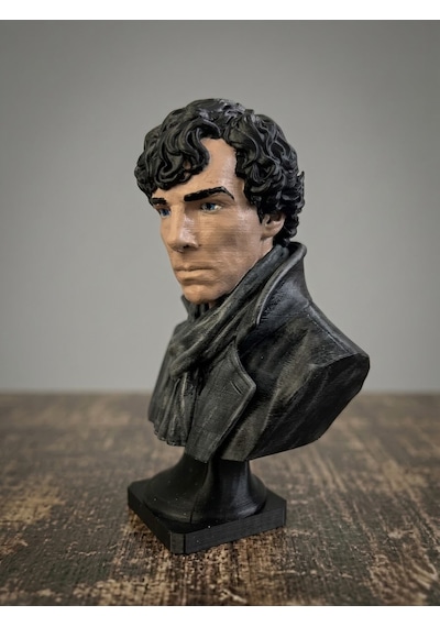 3d Sherlock Holmes Büst / 15cm / Sherlock Holmes Figür/fanart