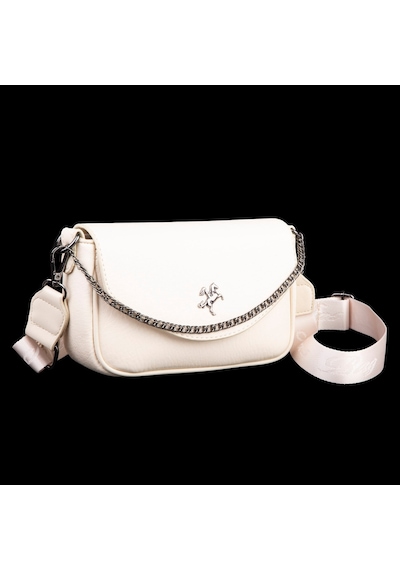 Nas Bag Mini Kapaklı Çapraz Çanta En 20 Cm , Boy 12 Cm Krem Victoria
