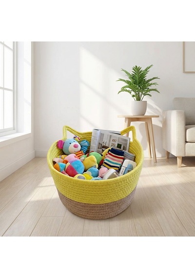 Koçtaş Kedi Kulaklı Sepet 30x18 Cm Sarı