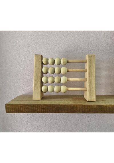 Doğal Sağlıklı Ahşap Oyuncak Montessori Abaküs Analitik Zeka Matematik Çocuk Bebek Odası Dekor Doru Yatay Ham