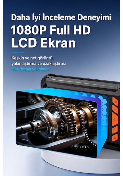 10 Metre Tek Kameralı Endoskop Kamera 1080p Hd Led Aydınlatmalı Sert Kablolu Yeni Kamera-1080p