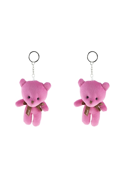 Pelüş Ayıcık Anahtarlık İkili Set Fuşya 12 Cm