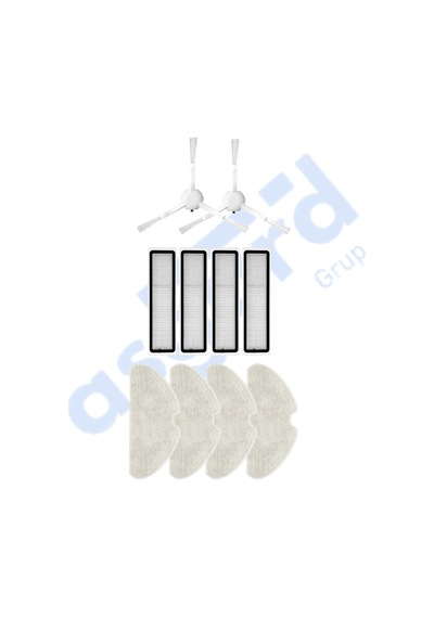 Dreame D10s, D10s Pro, D9 Max Gen2 Uyumlu 2 Yan Fırça 4 Filtre 4 Mop Pkt-iasgf0000185