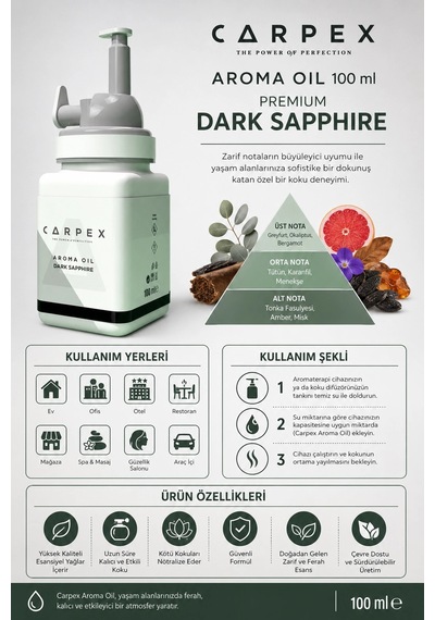Carpex Aroma Oil 100 Ml Premium Dark Sapphire Günlük