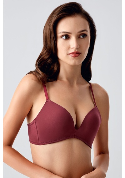 Newbra Lıngerıe Kadın Destekli C Cup Basic Sütyen Bordo