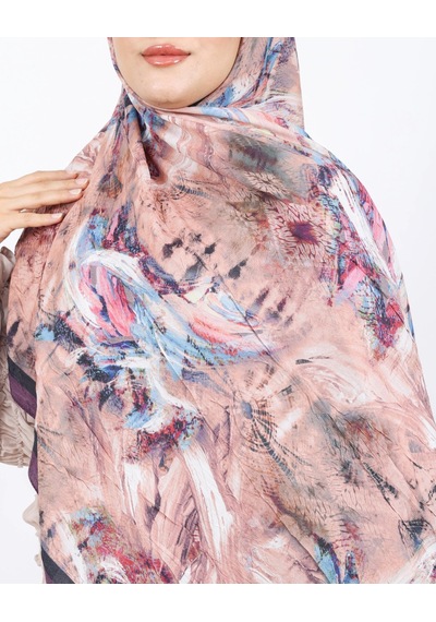Luissa Bambu Kraş Şal Pastel Desen Mor