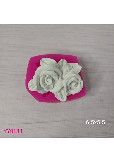 Yy0183 İki Başlı Gül Yapraklı Silikon Kalıp