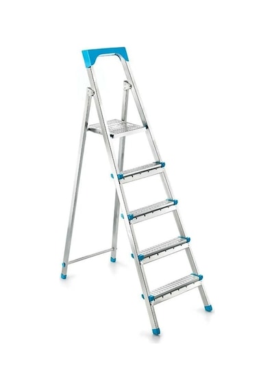 Perilla-luiza-11004 4+1 Basamaklı Metal Merdiven 105cm 120kg Taşıma Kapasitesi