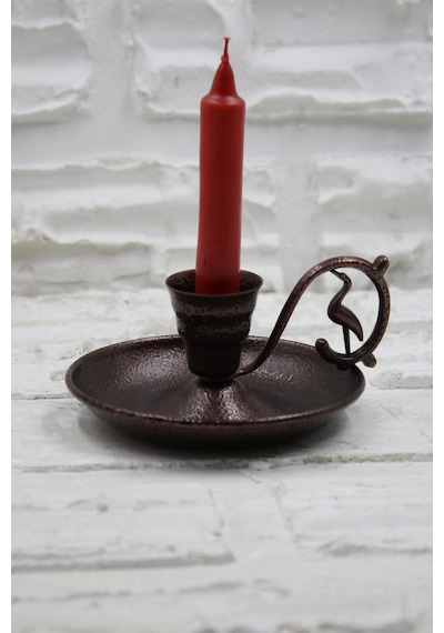 Metal Nostalji Mumluk & El Şamdanı Kendinden Iğneli Acı Kahve Oksit Kulp Turna2623-3 Diğer