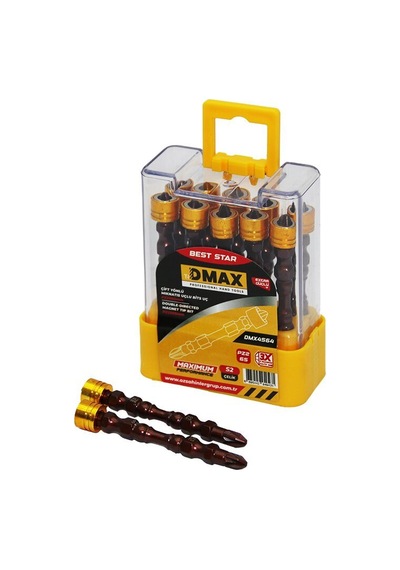 Dmax-4564 Pz2 X 65mm Çift Yönlü Yıldız Mıknatıs Uçlu Bits- 10'li Paket