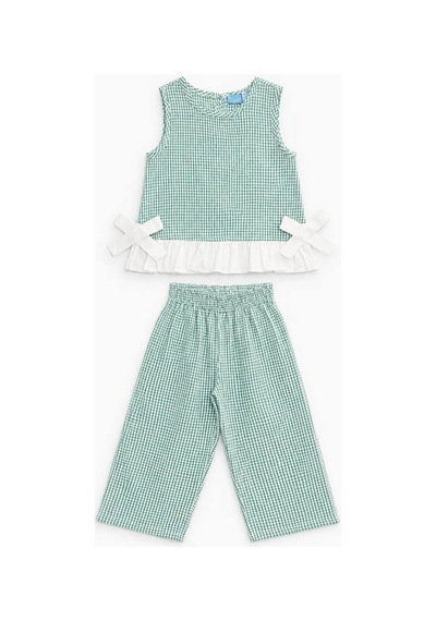 Poala Kids Paris Yeşil Kareli Takım