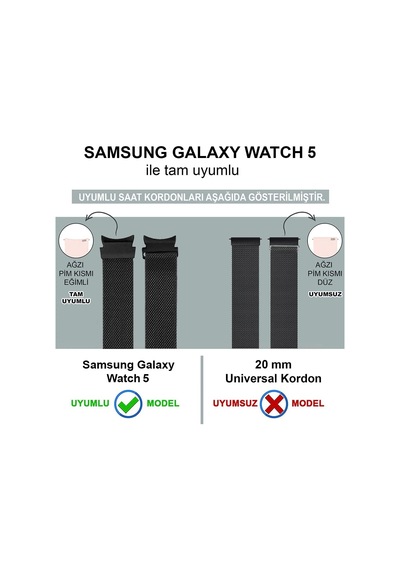 Samsung Galaxy Watch 5 44mm Kordon Milano Loop Siyah Çok Renkli