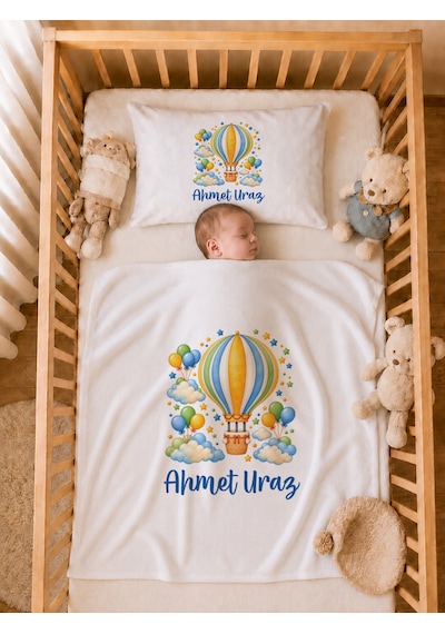 Pia Baby Erkek Bebek %100 Pamuk Hastane Çıkışı İsimli Battaniye Ve Yastık Kılıfı Tulum Seti 2004tybyx Ekru