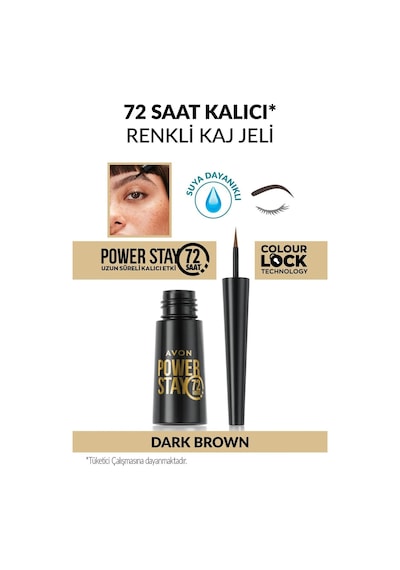 Avon Power Stay 72 Saat Kalıcı Kaş Jeli Dark Brown