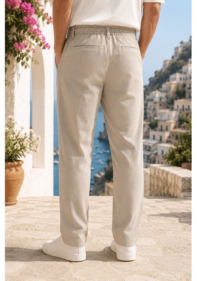 Danger Erkek Comfort Fit Bej Çizgili Jogger Pantolon Esnek Kumaş 0247dngr