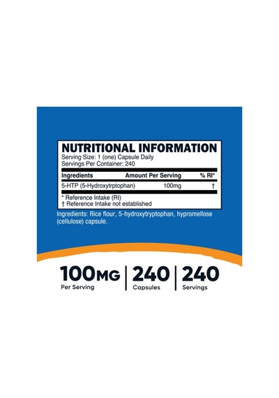 Nutricost 5-htp 100mg, 240 Vegetarian Capsules 5-hydroxytryp...