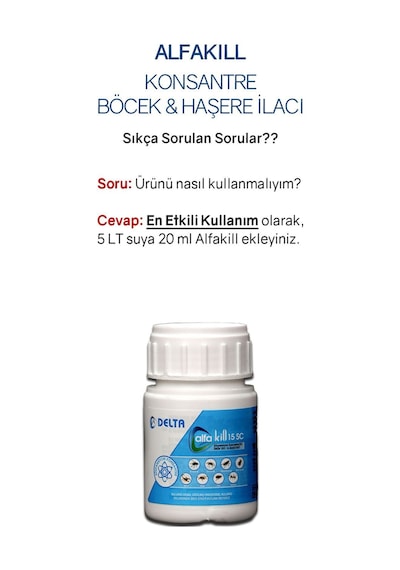 Alfakill 15 Sc 20 Ml Konsantre Haşere - Pire, Kene, Akrep, Hamam, Sivrisinek, Karasinek