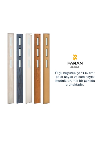 Faran Dekorasyon 87 x 215 Beyaz Renk Camlı Pvc Akordiyon Katlanır Kapı - FRNAKMODEL-78