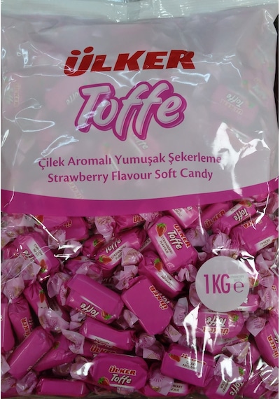 Toffe Çilek Aromalı Yumuşak Şekerleme 1 Kg.