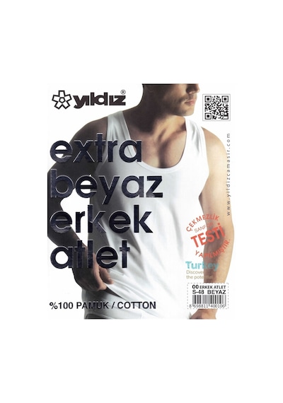 3'lü Siyah Erkek Penye Süprem Pamuk Atlet 001