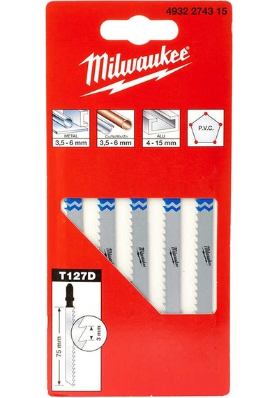 Milwaukee Dekupaj Bıçağı Metal+ahşap T127d 5'li Pk 4932274315